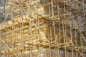 Bamboo Scaffolding Prints: Bamboo scaffolding, construction work