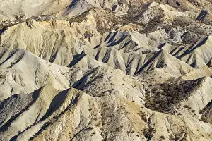 Tabernas Desert Landscape Prints: Bare ridges of eroded sandstone