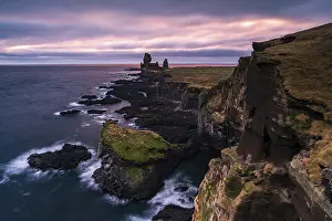 Snafellsnes Peninsula Prints: Basalt rock Londrangar, cliff, Hellnar