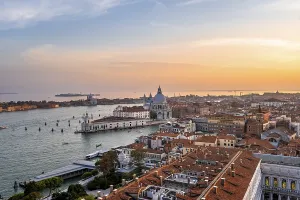 Basilica di Santa Maria della Salute on the Grand Canal at sunset