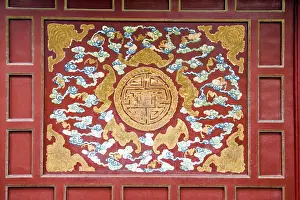 Door Prints: The Bat and Cloud Patterns on Forbidden City Wooden Doors Print