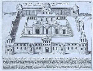 Central Italy Historic Sites Prints: Baths of Constantine, on the Quirinal Hill