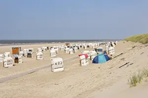 Northern Germany Coast Prints: Beach chairs on the bathing beach