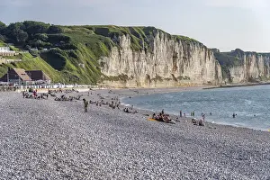 Coastal Region Photography Prints: Beach and cliffs of Fecamp