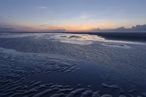 Deserted Beach In Germany Prints: Beach in the evening after sunset