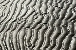 German North Sea Island Prints: Beach at low tide with wave-like pattern