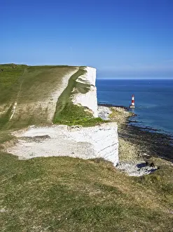 British Coastal Scenery Prints: Beachy Head Lighthouse, Beachy Head Cliffs