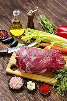 Gourmet Beef Meal Prints: Beef roll with vegetables as a stuffing for baking in oven