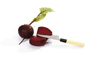 Vitamin Rich Vegetables Prints: Beetroot and a knife