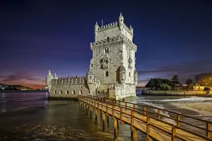 Evening Sky Portugal Prints: Belem Tower or Tower of St Vincent