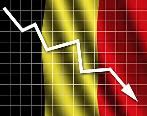 Arrow Graph Down Trend Prints: The Belgian flag and arrow graph going down
