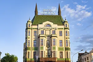 Prints of Belgrade, Serbia. April 23rd 2026. Hotel Moskva, an iconic landmark four star hotel, located at Terazije square, downtown Belgrade, Serbia Serbia Prints: Belgrade, Serbia Print - Hotel Moskva at Terazije Square