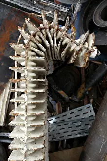 Eco Friendly Recycling Prints: Bent radiator in the scrapyard