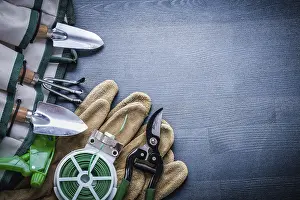 Wall Mural Prints: Big Composition of Garden Tools Print
