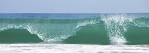 Empty Beach Scene Prints: Big wave in ocean