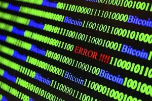 Data Security Threats Prints: Binary code with Error lettering