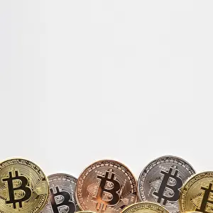 Bitcoin Symbol Prints: Bitcoin with various colors plain background