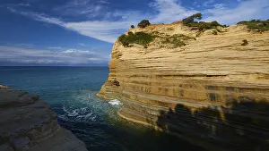 Corfu Island Greece Prints: Bizarre rock formations on the coast