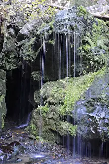 Elbe Sandstone Mountains Scenery Prints: Blackbird fall, waterfall, stream