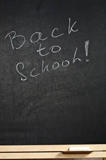 Deserted Classroom Prints: Blackboard texture with text