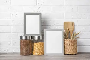 Decorative Picture Frame Prints: Blank frame kitchen counter