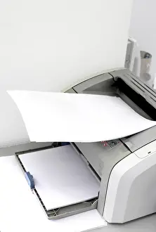 Modern Architecture Styles Prints: Blank paper on the printer in the office