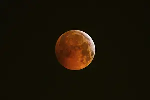 Total Lunar Eclipse Germany Prints: Blood moon at total lunar eclipse