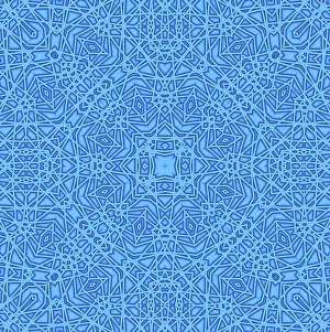 Geometrical Abstract Design Prints: Blue background with abstract pattern