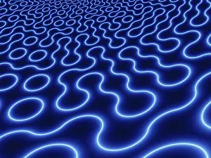 Full Frame Graphic Design Prints: Blue curve pattern