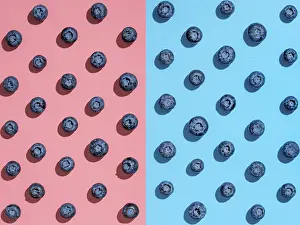 Minimalist Fruit Photography Prints: Blueberry pattern. Minimalistic concept