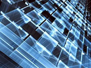Abstract Computer Image Prints: Blurred technology background - abstract computer-generated image
