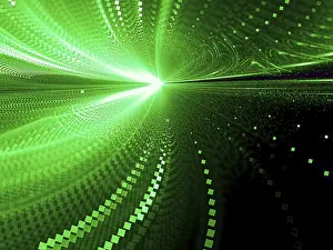 Digital Abstract Illustration Prints: Blurred Way Print - Fractal Motion Blur Background