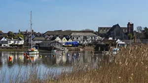 Prints of Boats on River Exe, Topsham, Exeter, Devon, England, United Kingdom Exeter Prints: Boats on River Exe, Topsham Print, Devon England