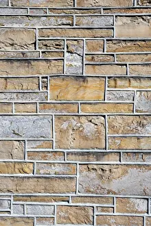 Deserted House Exterior View Prints: Bordered bricks, house facade, background image