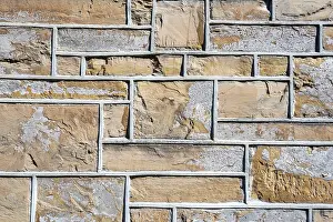 Uninhabited House Exterior Prints: Bordered bricks, house facade, background image