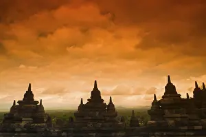 Abandoned Temple Complex Prints: Borobudur Ruins at Yogyakarta, Central Java