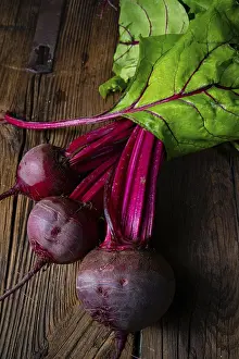 Vegetable Photography Prints: Botwina, Rustic Young Beetroot