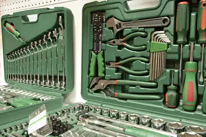 Deserted Workshop Tools Prints: A box of tools to repair instruments