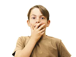 Facial Expression Fear Prints: Boy, looking scared
