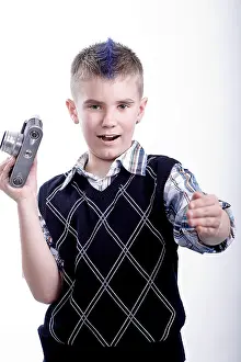 Old Camera Prints: Boy with old camera