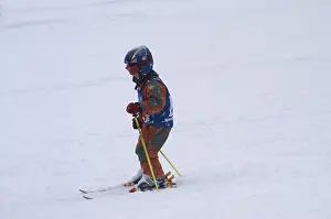 Young Skier Prints: Boy skiing