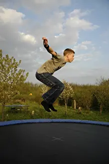 Playground Activities Prints: Boy on a trampoline