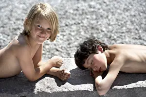 Summer Leisure Activity Prints: Two boys on the beach