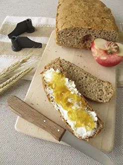 Wholemeal Bread Prints: Bread from the bread maker with fruit spread