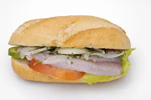 Bread Roll Nutrition Prints: Bread roll with fish