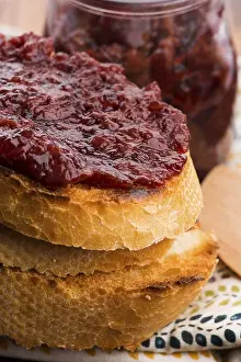 Baked Goods Nutrition Facts Prints: Bread with sweet cherry jam