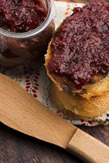 Sweet Breakfast Treats Prints: Bread with sweet cherry jam