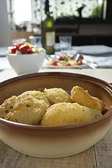 Fried Potato Dish Prints: Breaded potato fried in the dish