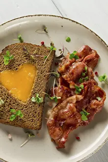 Close Up Breakfast Prints: Breakfast, fried egg with bacon