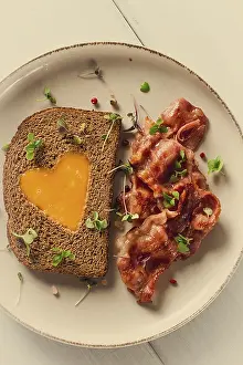 Close Up Breakfast Prints: Breakfast, fried egg with bacon
